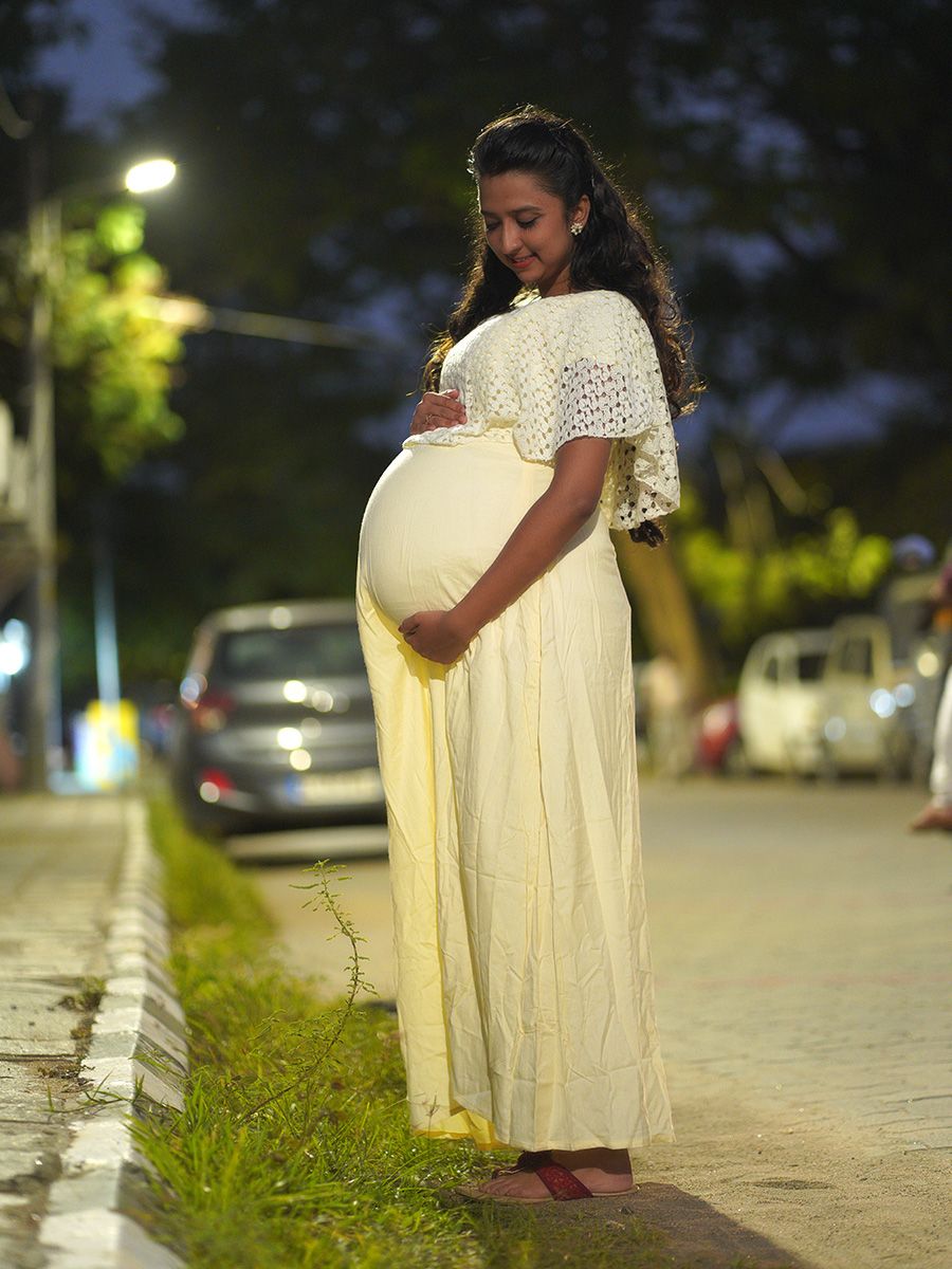 Maternity Full  Gown-  (offwhite)