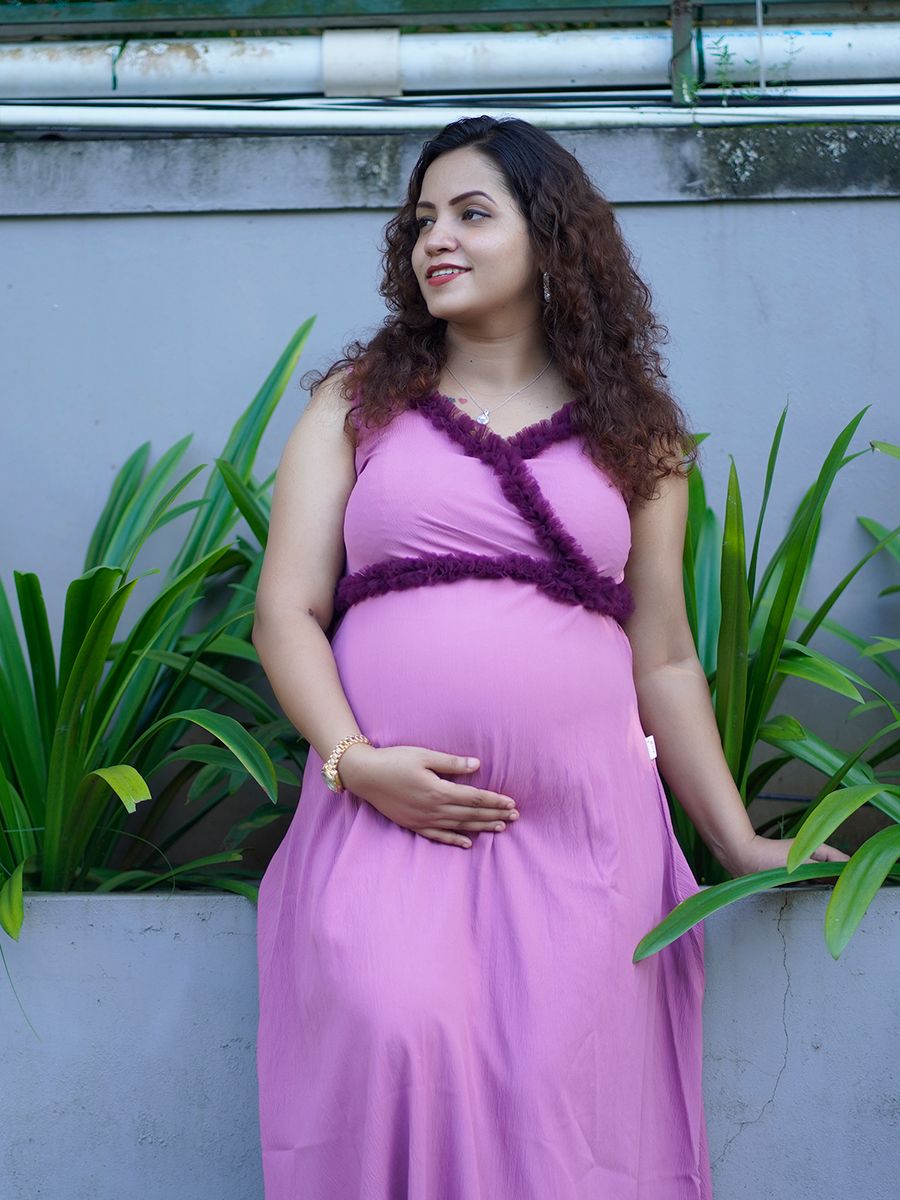 Maternity Photo Gown- lilac pink