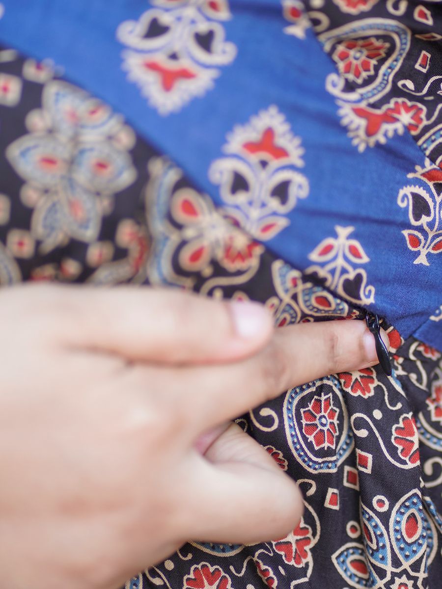 Maternity Short Dress Ajrakh-Nina(Black)