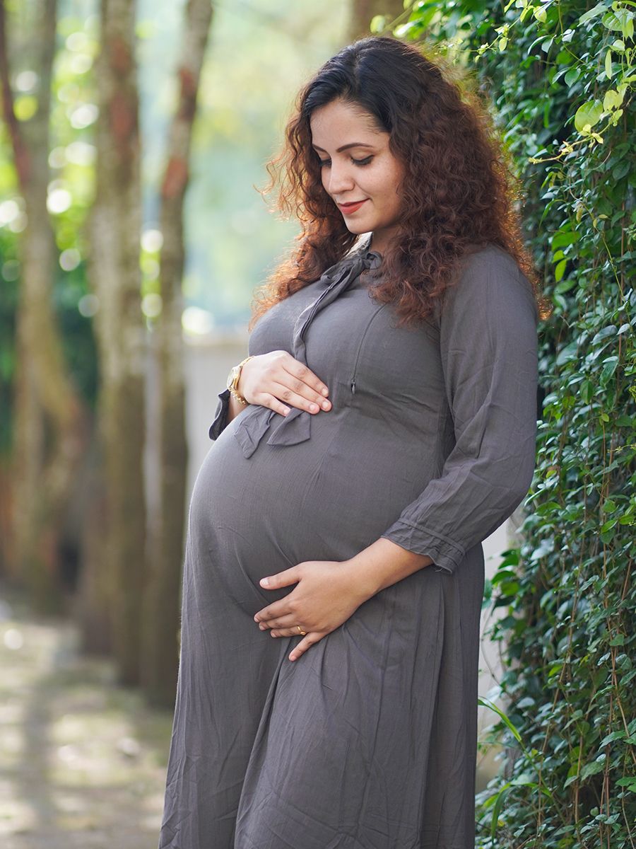 Maternity Short Dress-Yara(Ash)