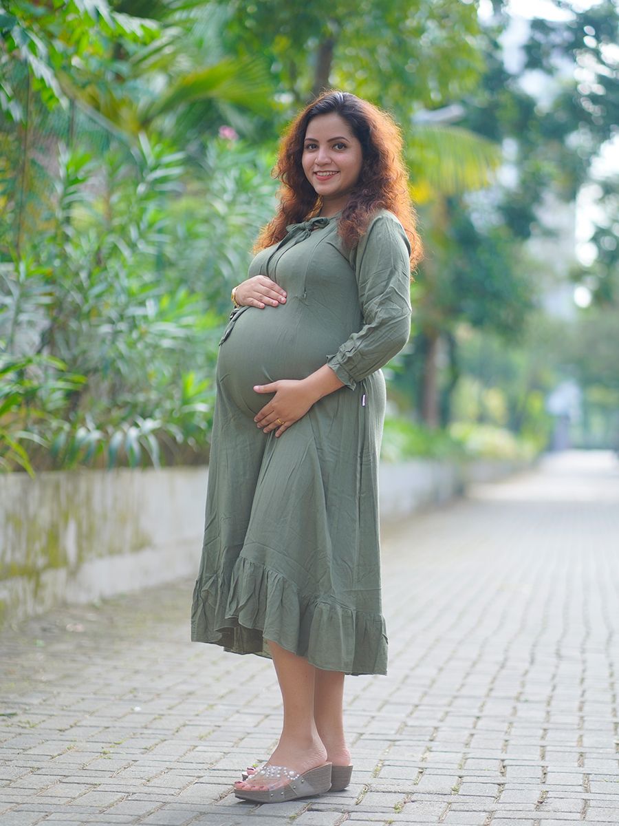 Maternity Short Dress-Yara(Green)