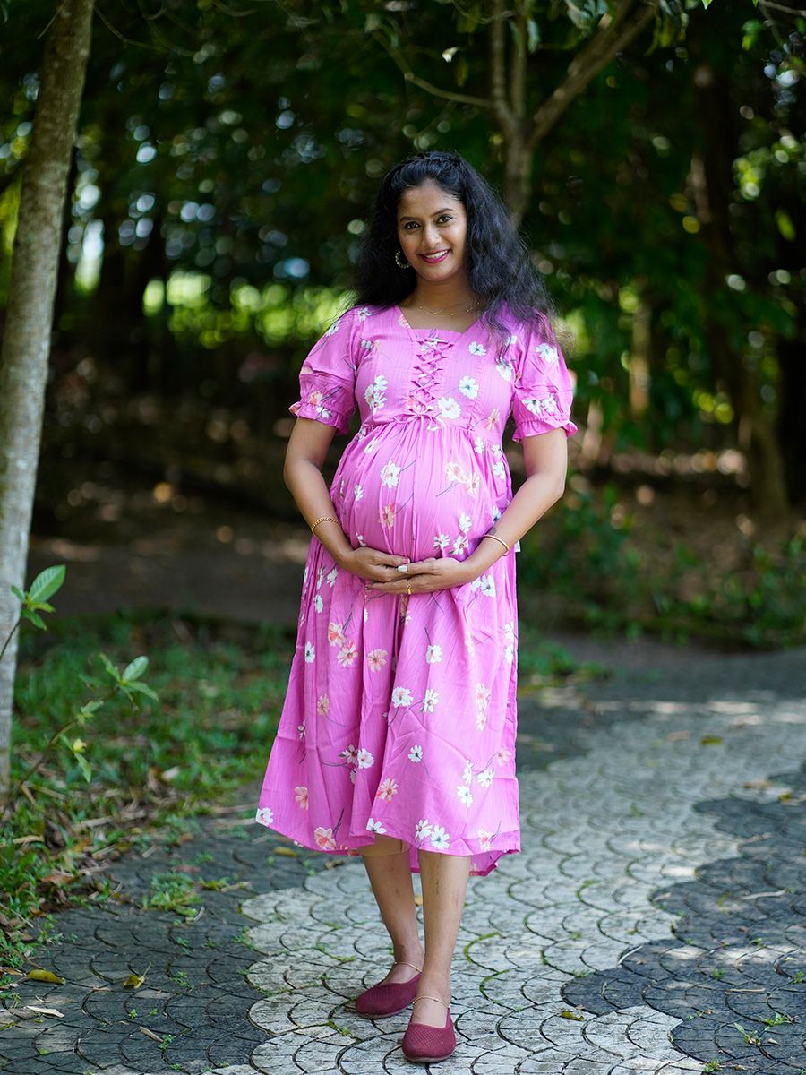 Maternity Short Dress Melody Pink