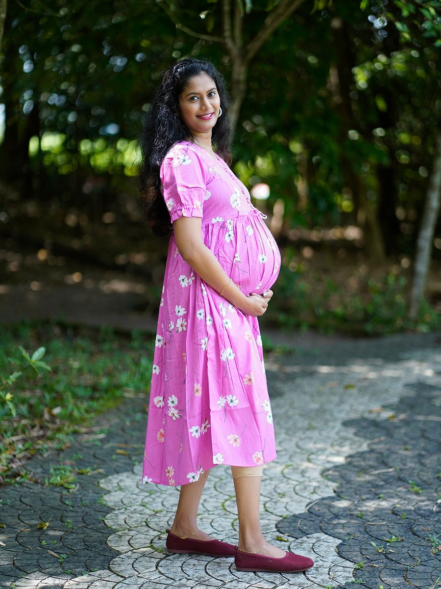 Maternity Short Dress Melody Pink