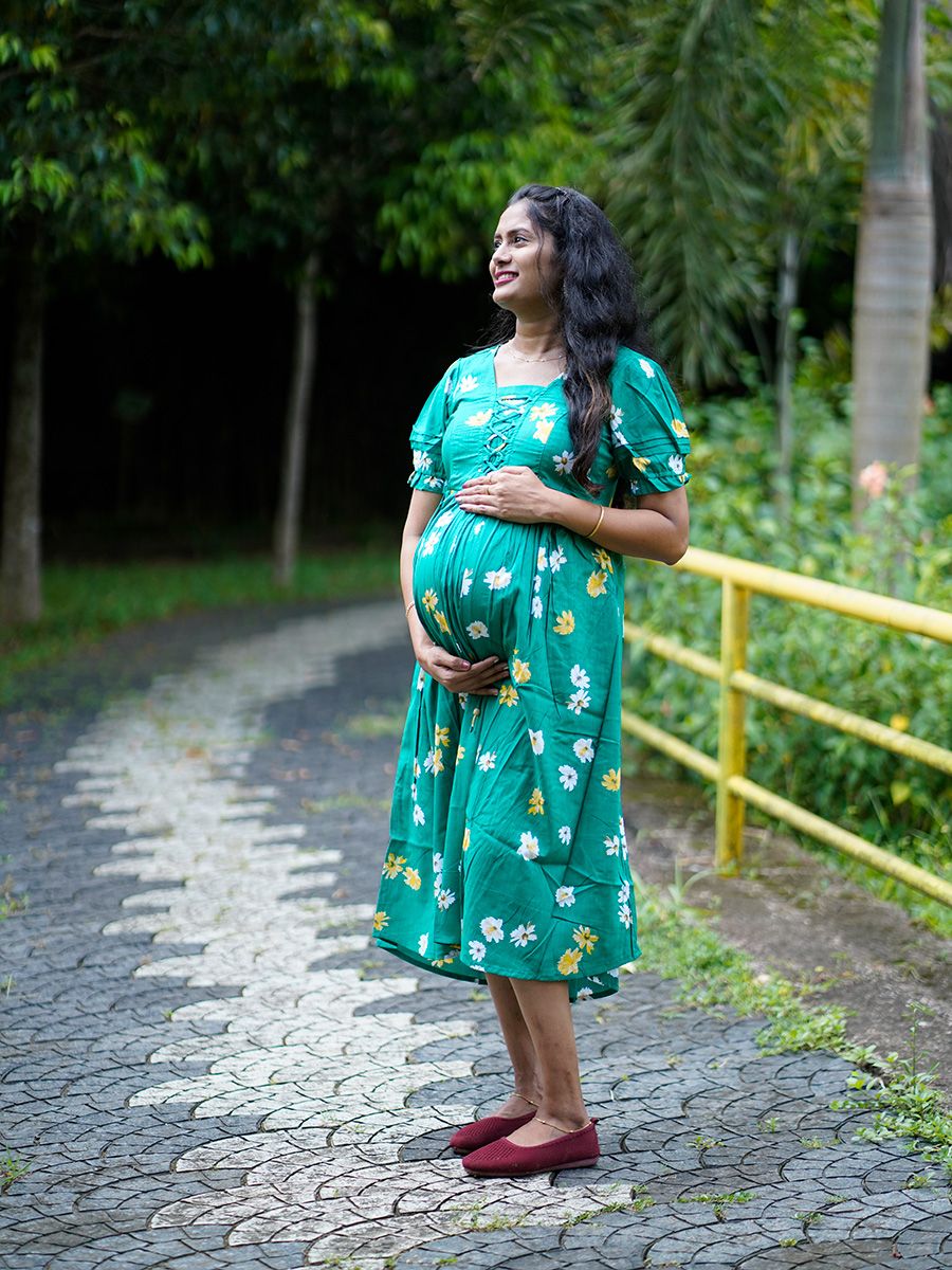 Maternity Short Dress Melody Green