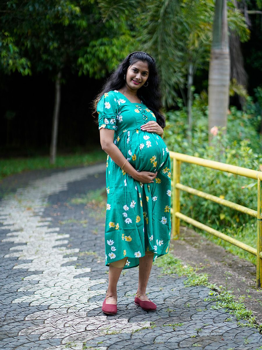 Maternity Short Dress Melody Green