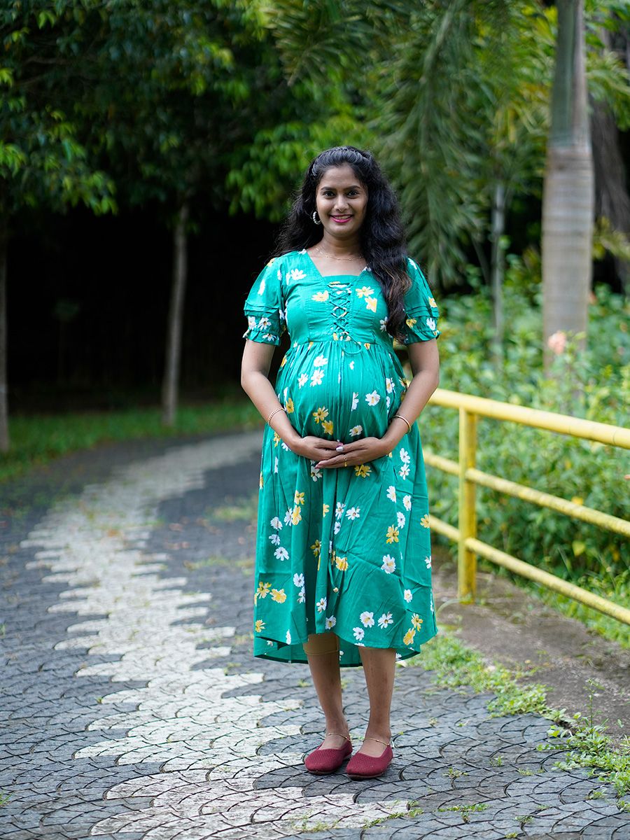 Maternity Short Dress Melody Green