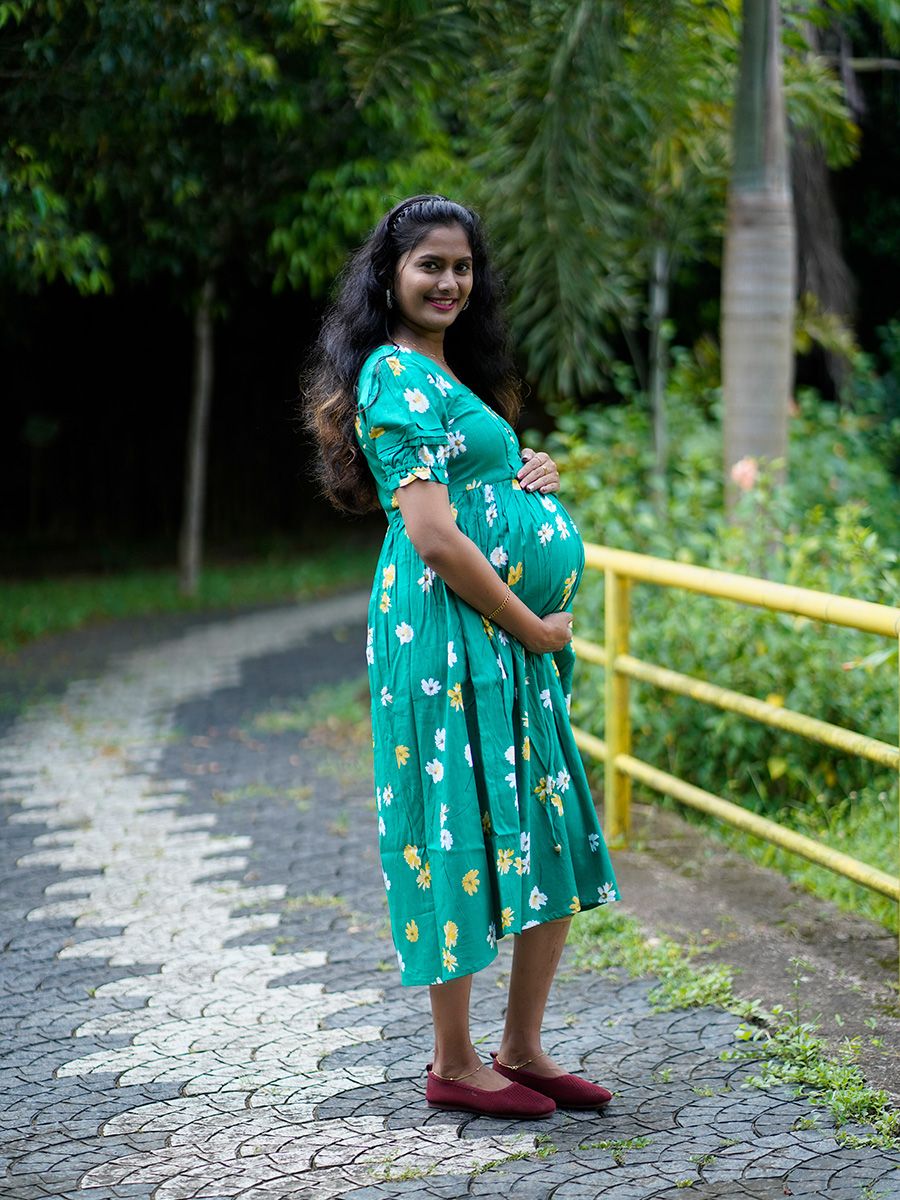 Maternity Short Dress Melody Green