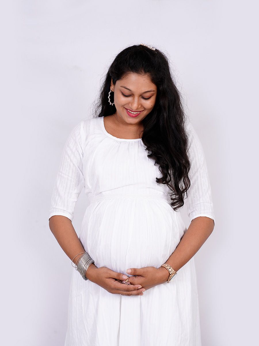 Maternity Short Dress/ Slip  (White)