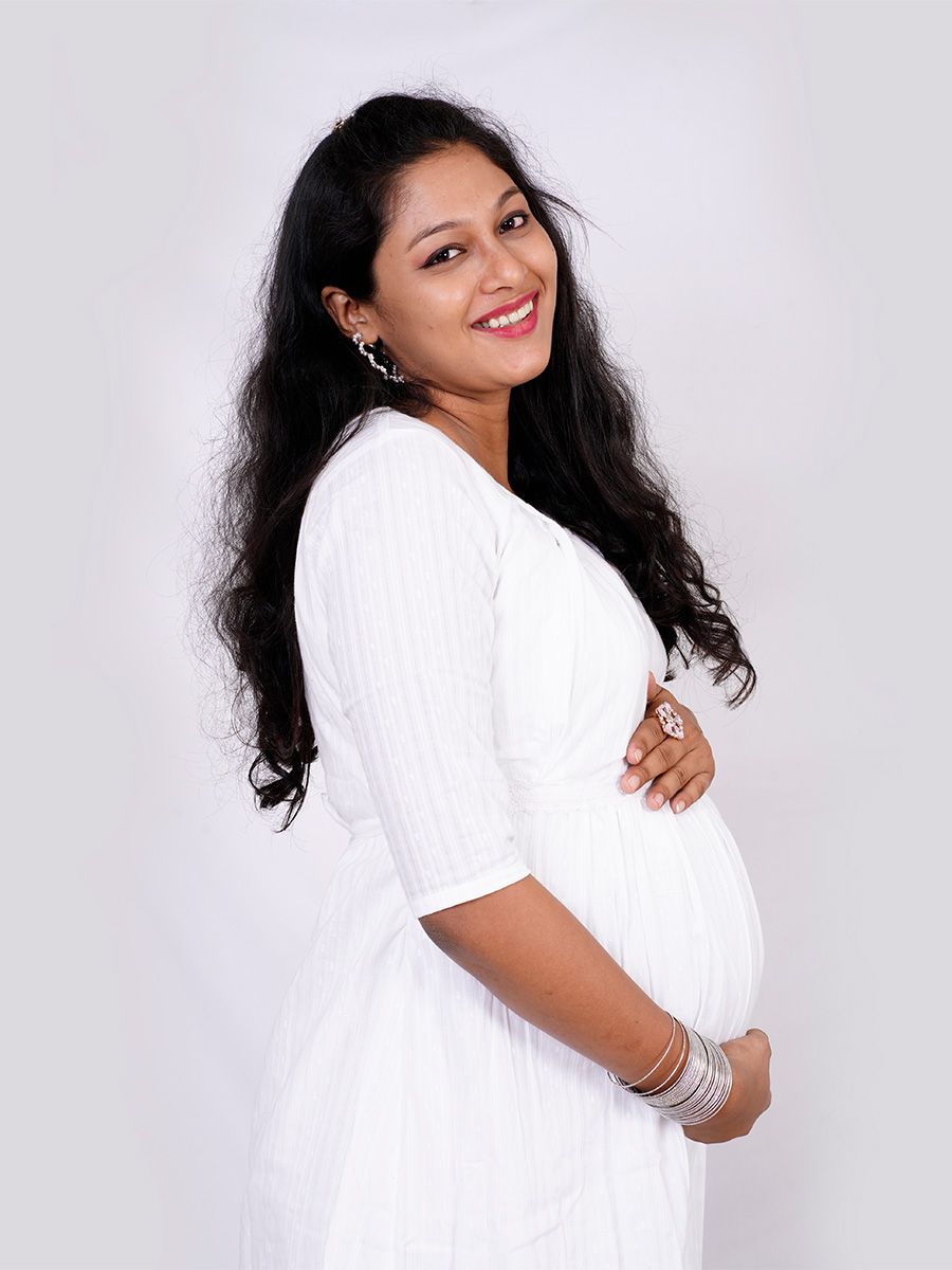 Maternity Short Dress/ Slip  (White)