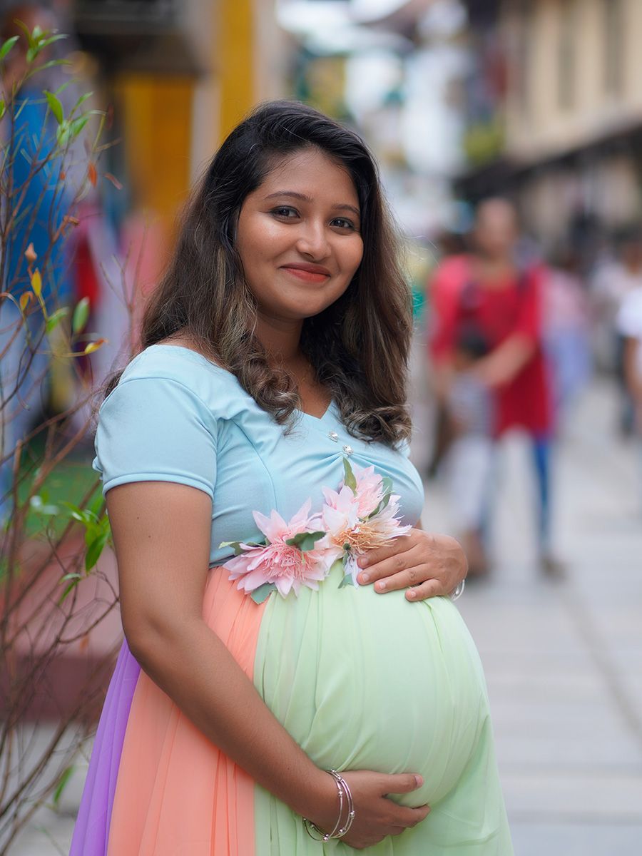 Maternity Baby shower Gown- Multi colour