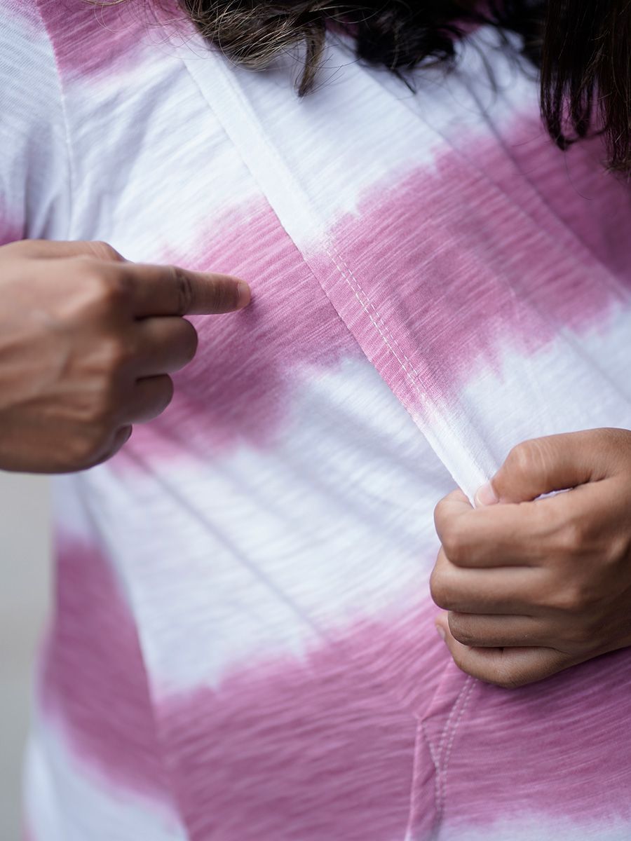 Maternity Short Zipless Dress- Miah Pink