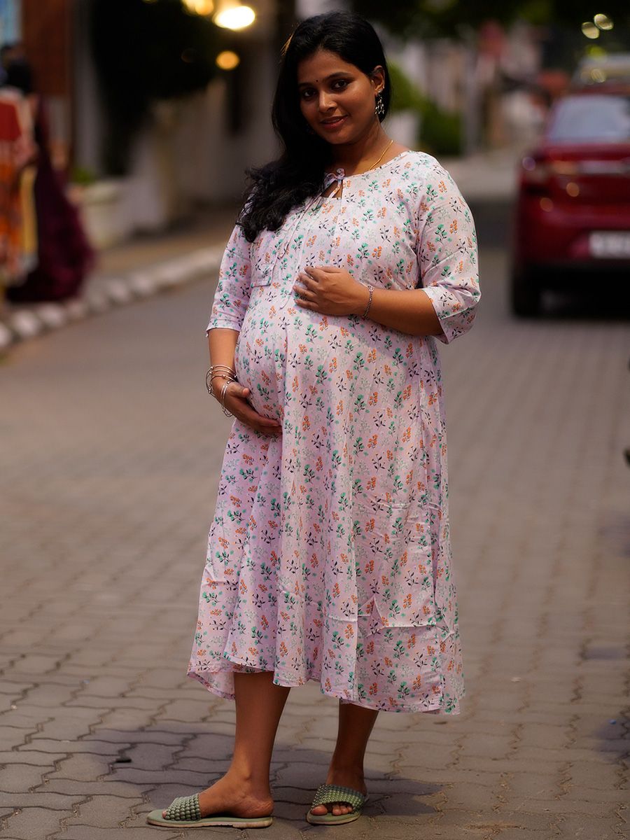 Maternity Short Dress-Pallavi Lavender