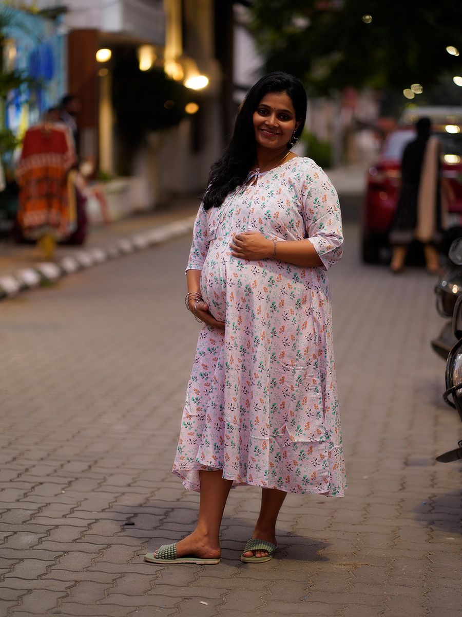 Maternity Short Dress-Pallavi Lavender