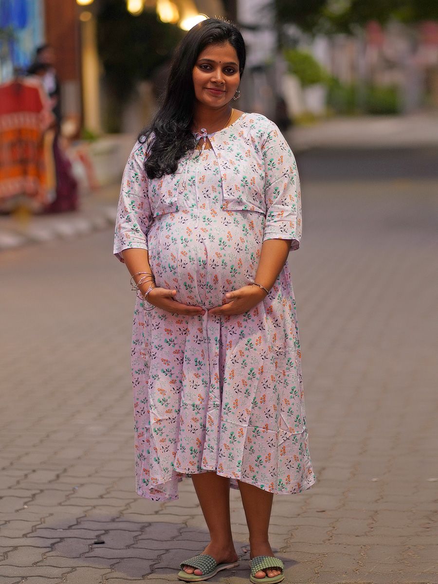 Maternity Short Dress-Pallavi Lavender