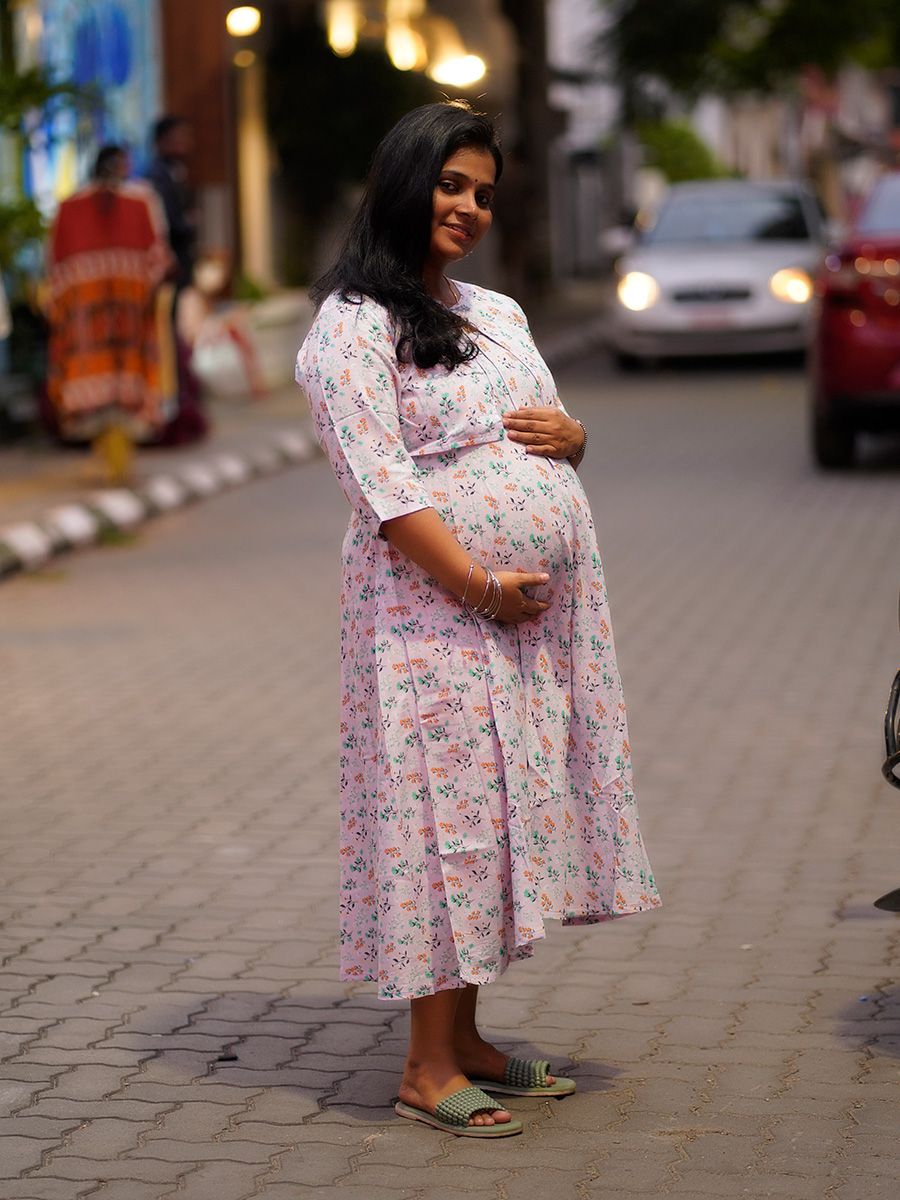 Maternity Short Dress-Pallavi Lavender