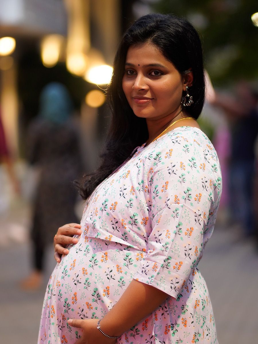 Maternity Short Dress-Pallavi Lavender