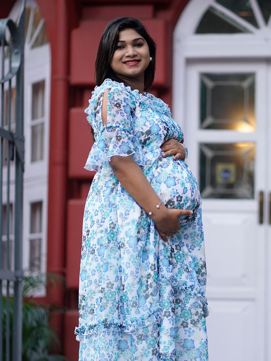 Maternity Photo Gown (Blue)