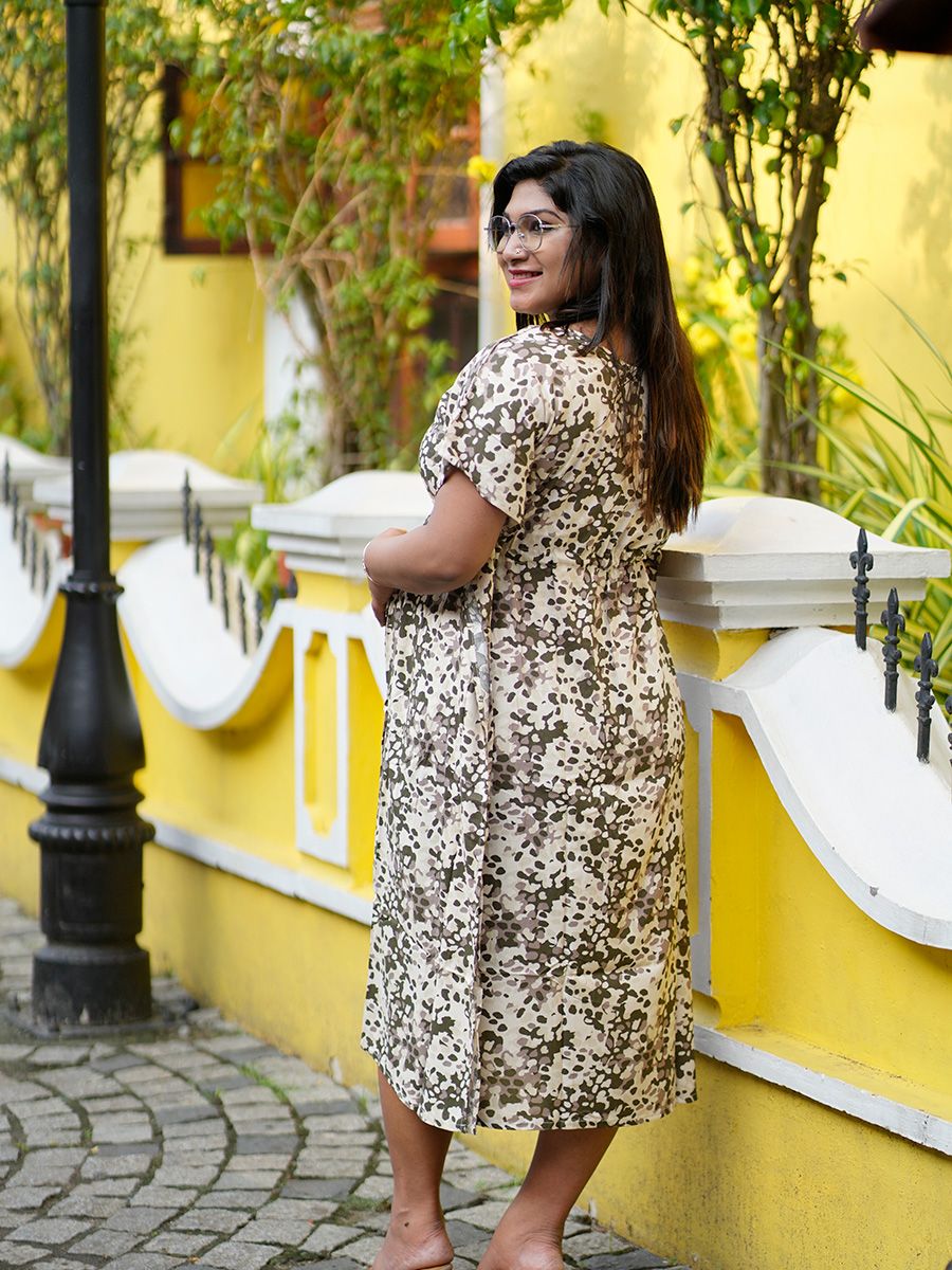 Maternity Short Dress- Beryl Cream