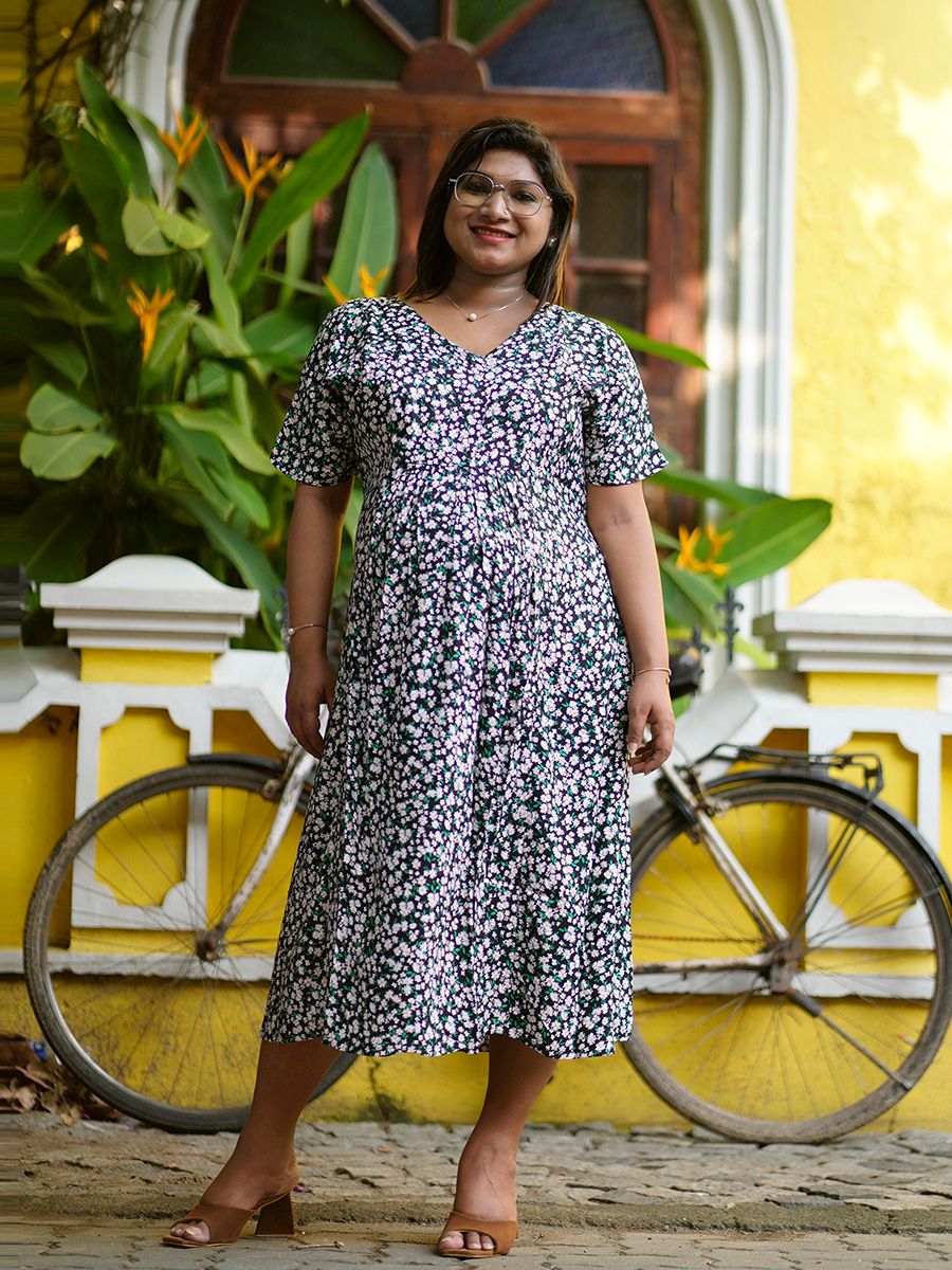 Maternity Short Dress- Avina Black