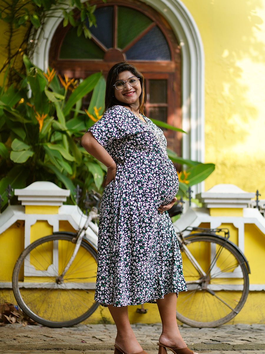 Maternity Short Dress- Avina Black