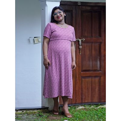 Maternity Short Dress- Knitted Gilda D Brown