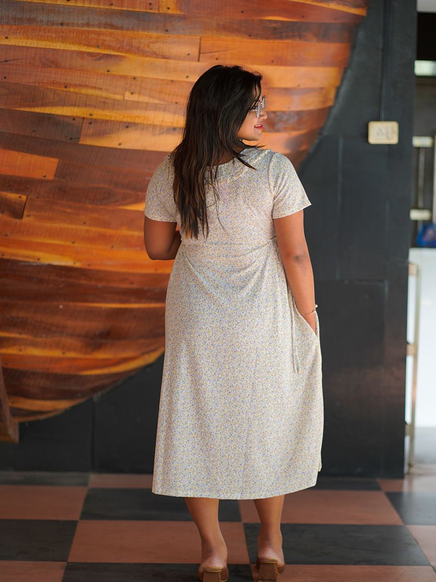 Maternity short Dress-  Knit Isa Offwhite