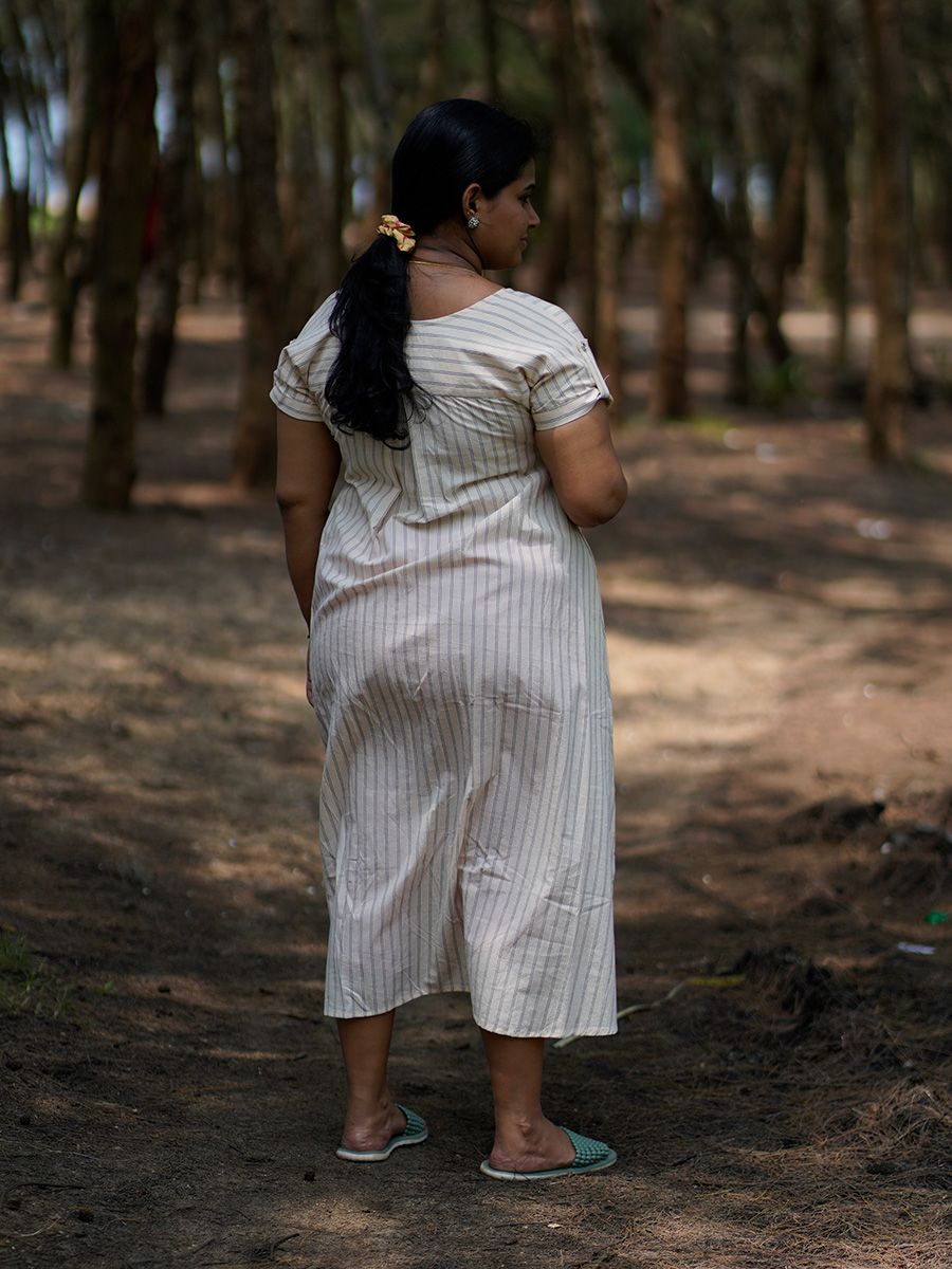 Maternity Short Dress- Luva  Light Cream