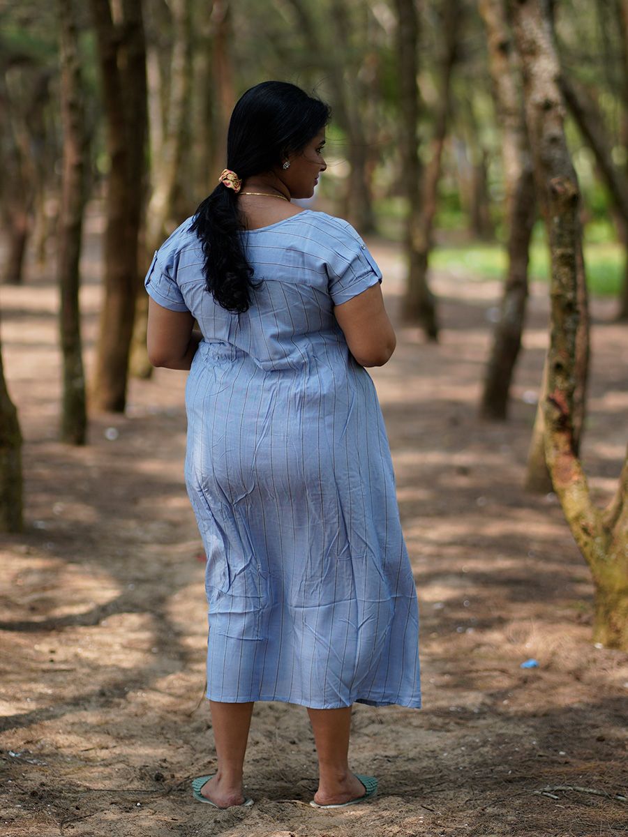 Maternity Short Dress- Luva  Dark Blue