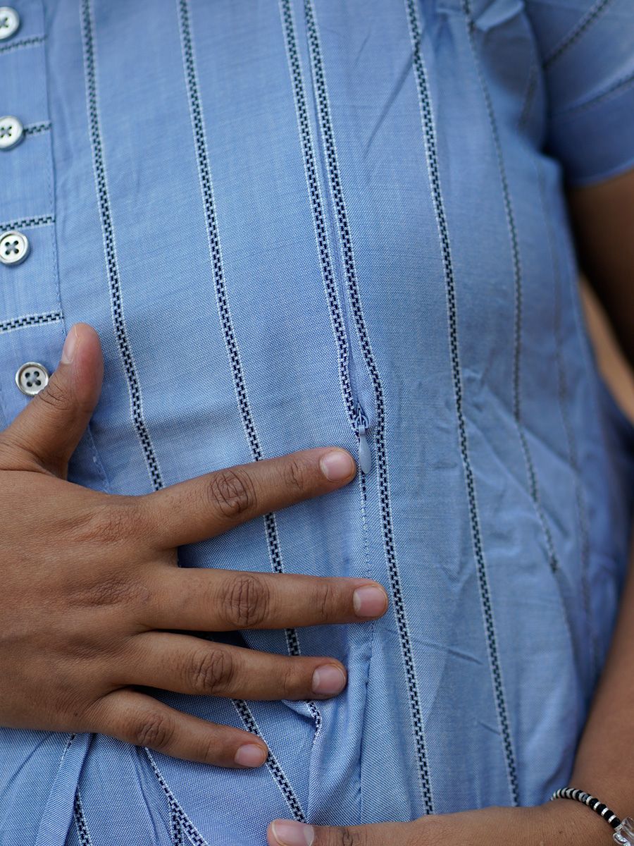 Maternity Short Dress- Luva  Dark Blue