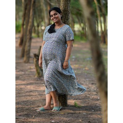 Maternity Short Dress- Knitted Gilda Black