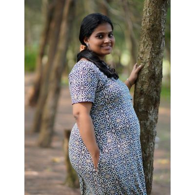 Maternity Short Dress- Knitted Gilda Black