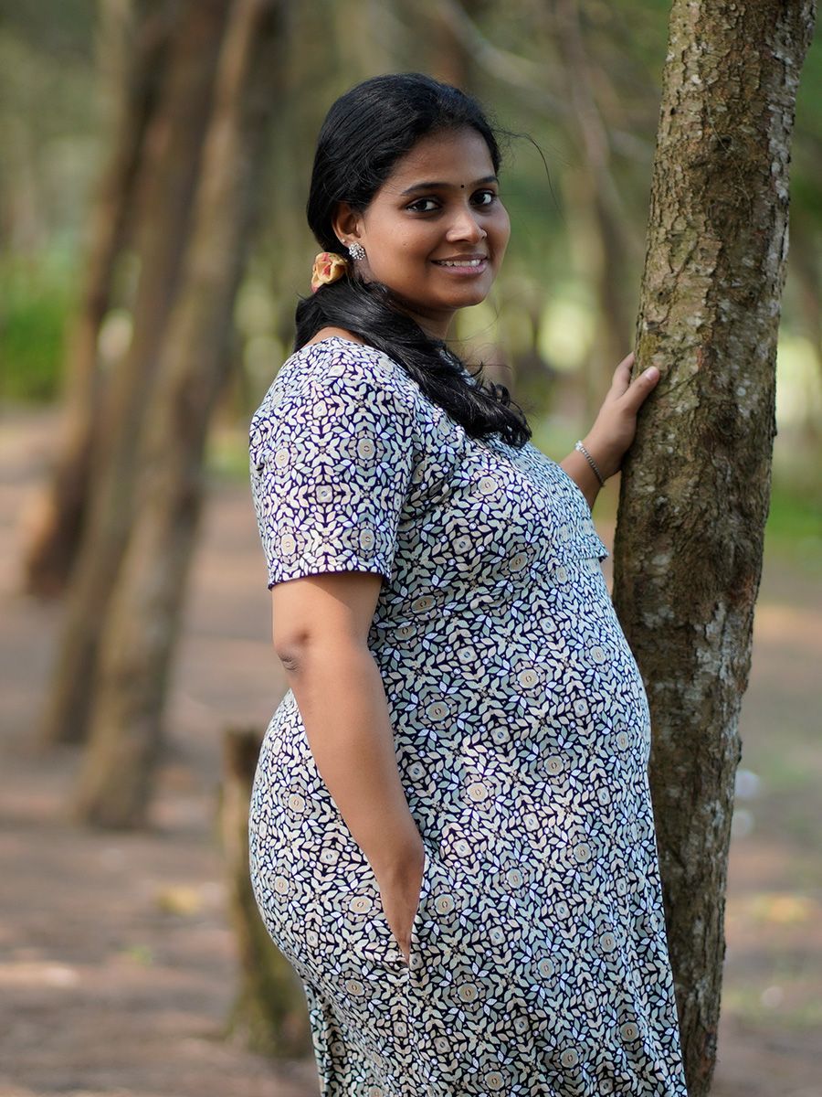 Maternity Short Dress- Knitted Gilda Black