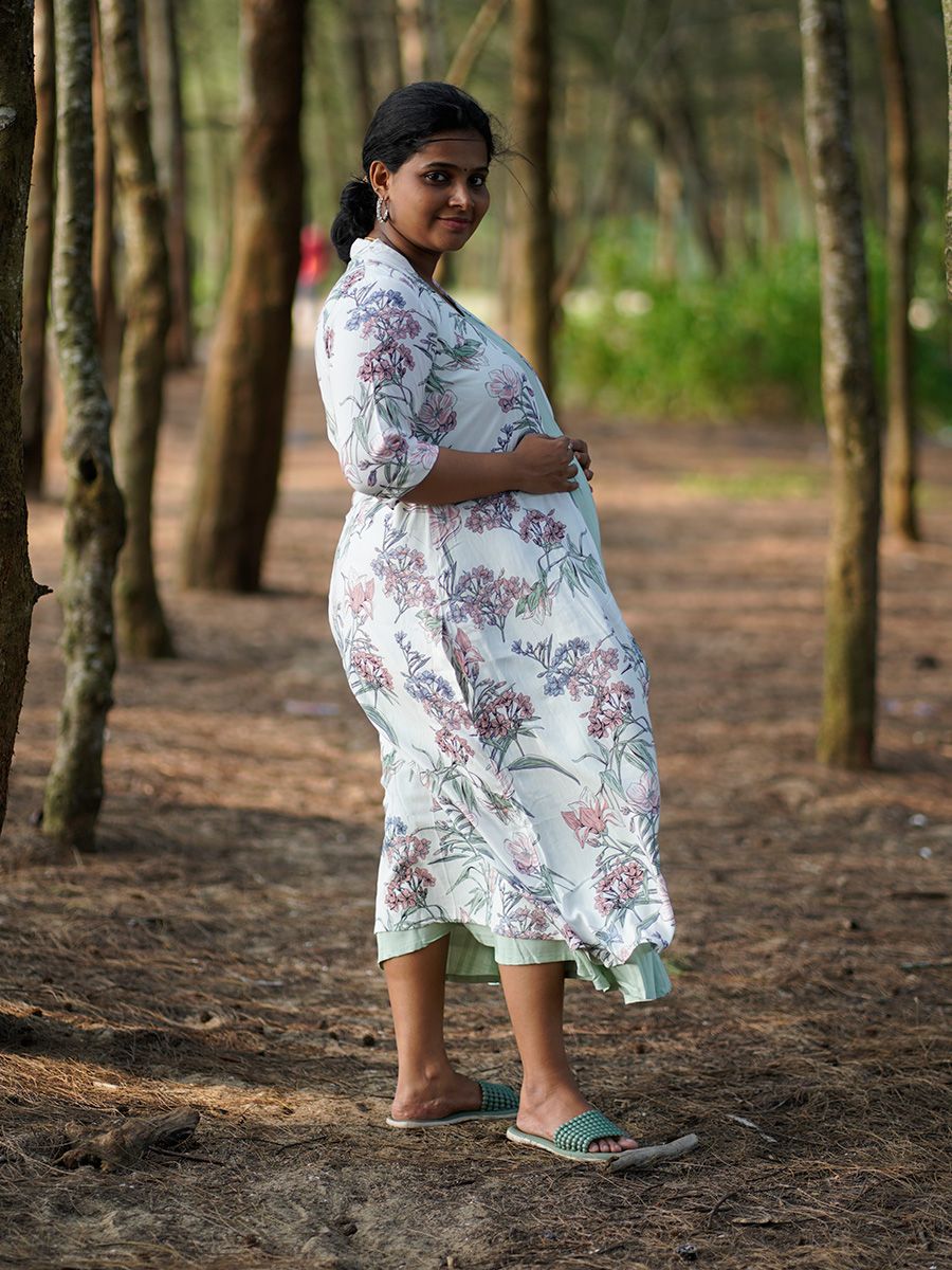 Maternity Sleeveless Dress with Jacket- Indra L Green