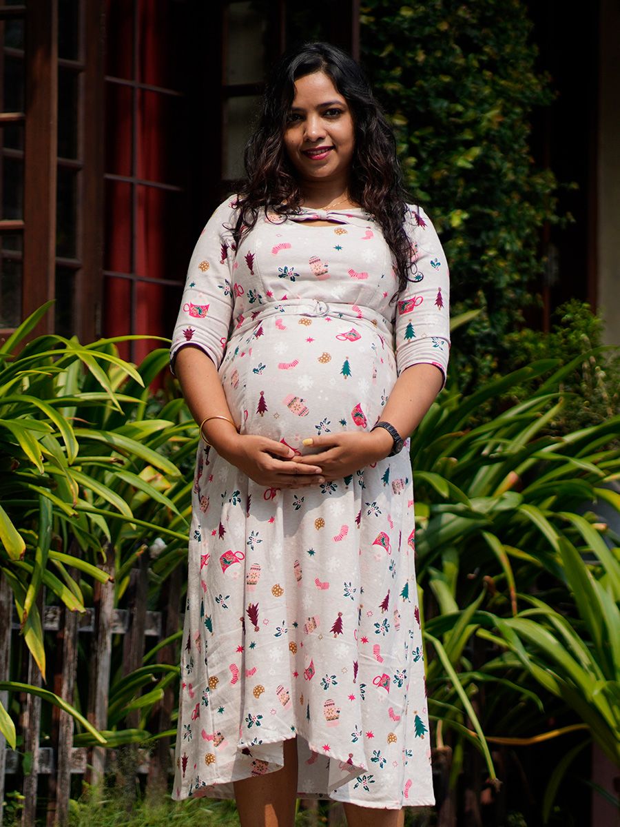Maternity Short Dress- Piya l Grey
