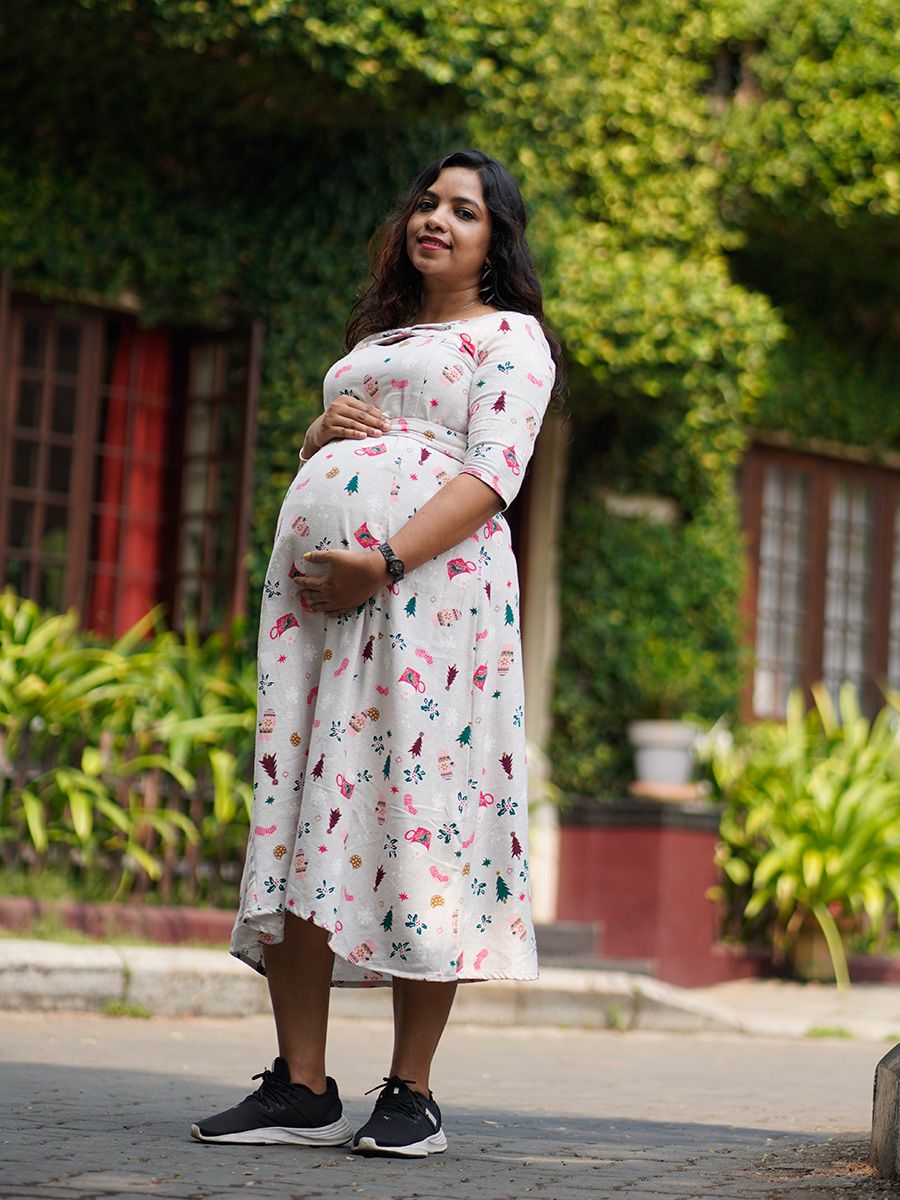 Maternity Short Dress- Piya l Grey