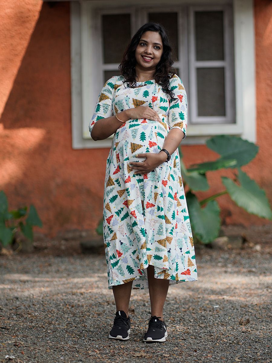 Maternity Short Dress- Piya Offwhite