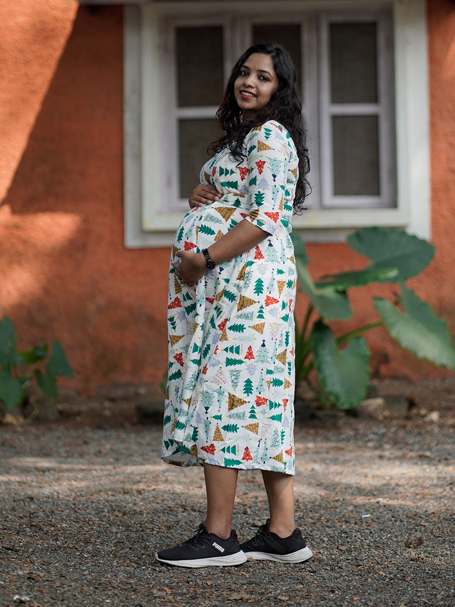 Maternity Short Dress- Piya Offwhite