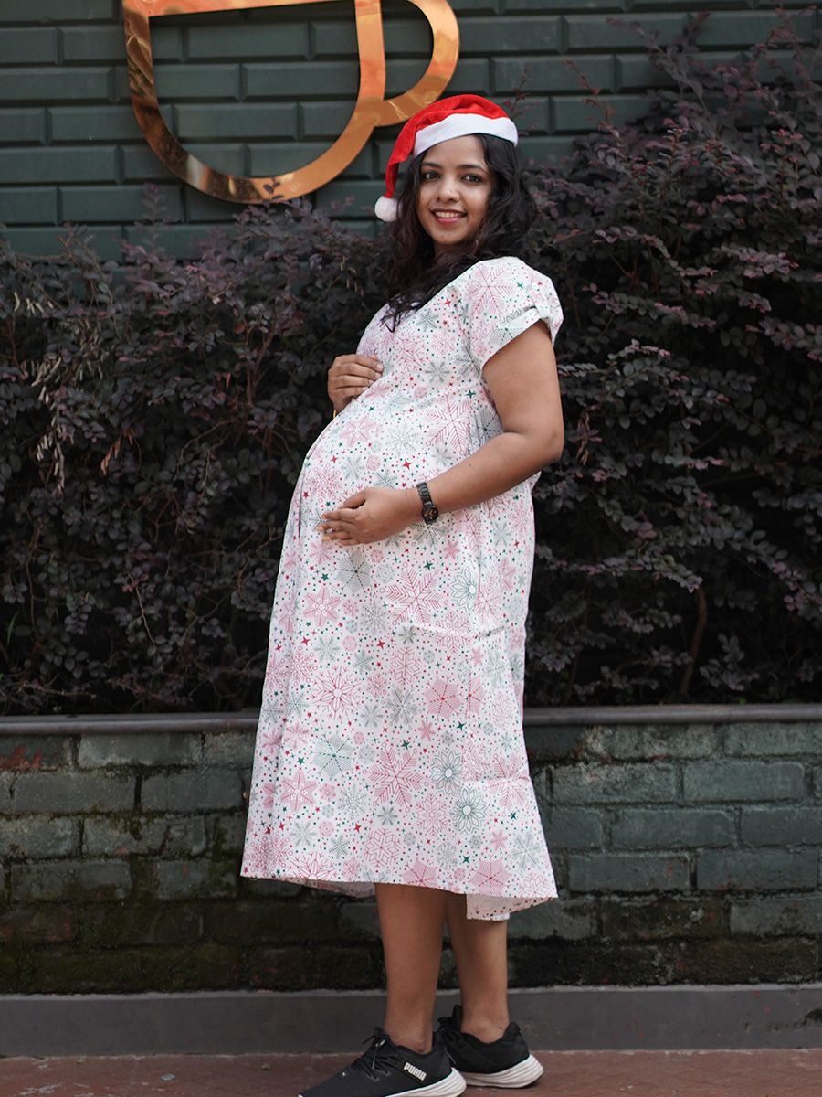 Maternity Short Dress- Luva  Red