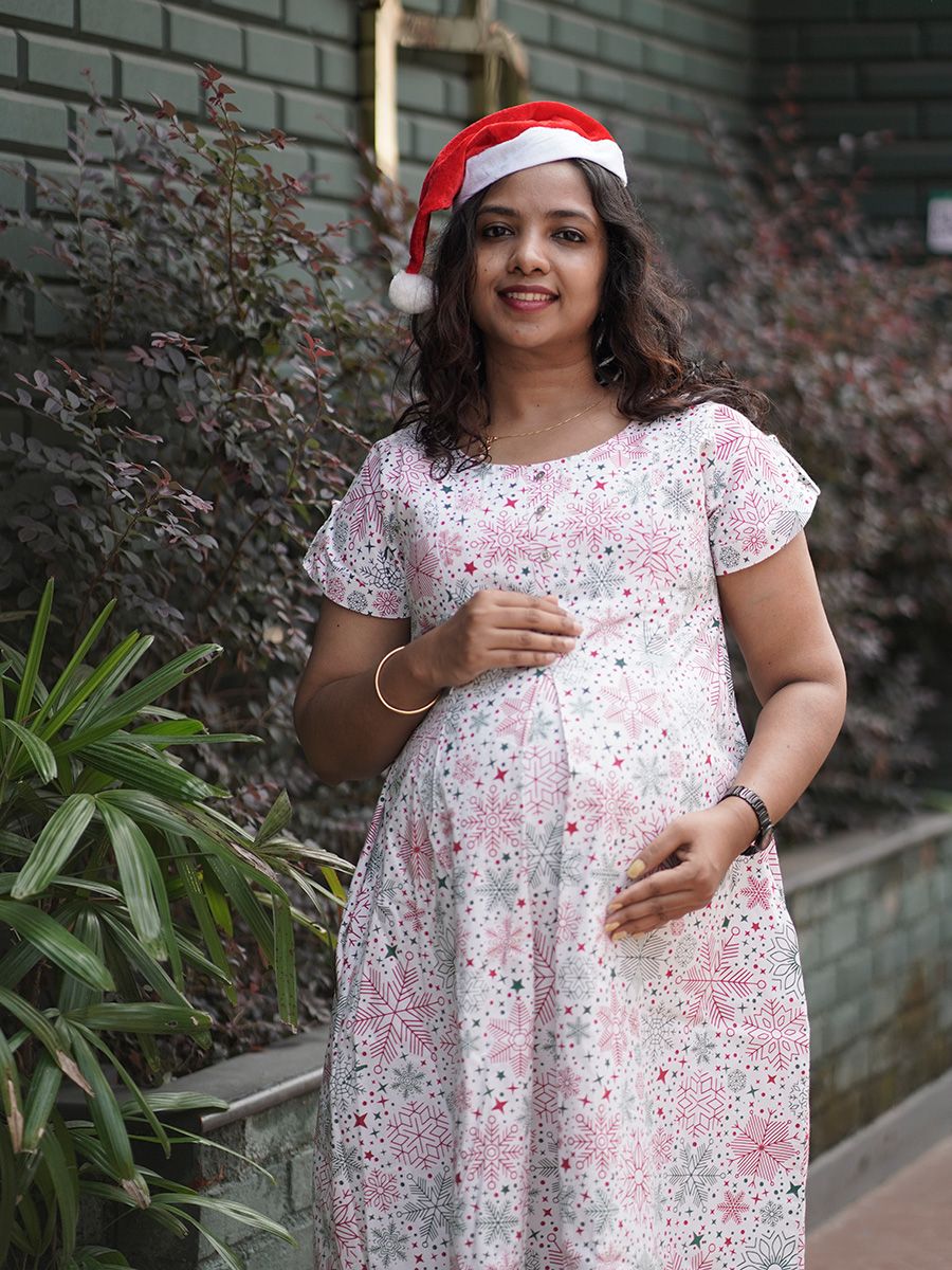 Maternity Short Dress- Luva  Red