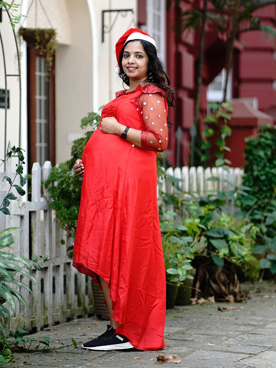 Maternity Photoshoot Gown Red