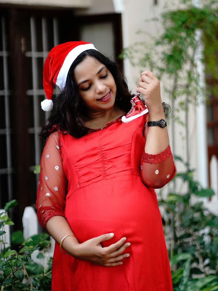 Maternity Photoshoot Gown Red