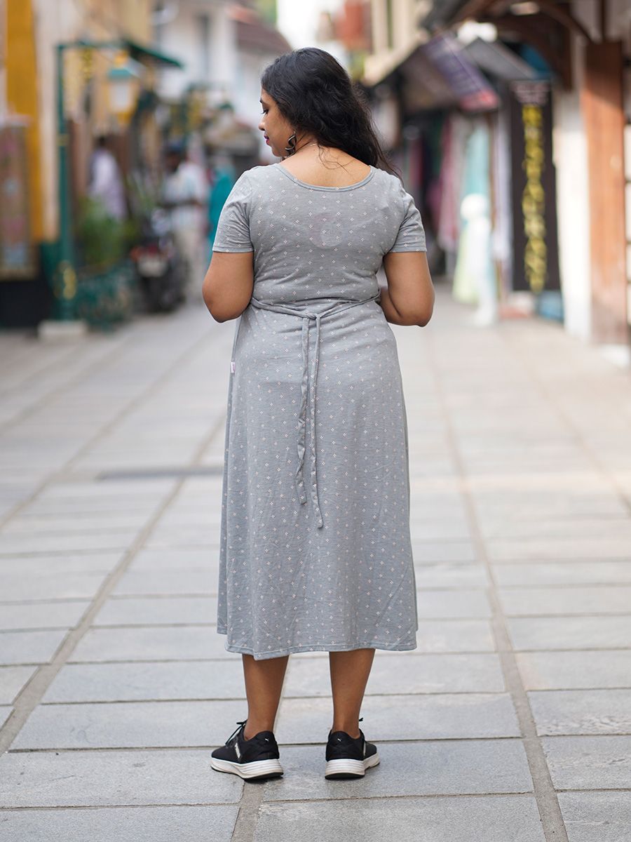 Maternity Short Zipless Dress-  Gilda D Grey