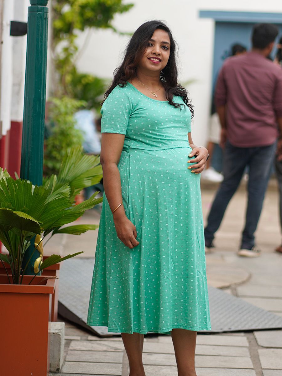 Maternity Short Zipless Dress-  Gilda Green
