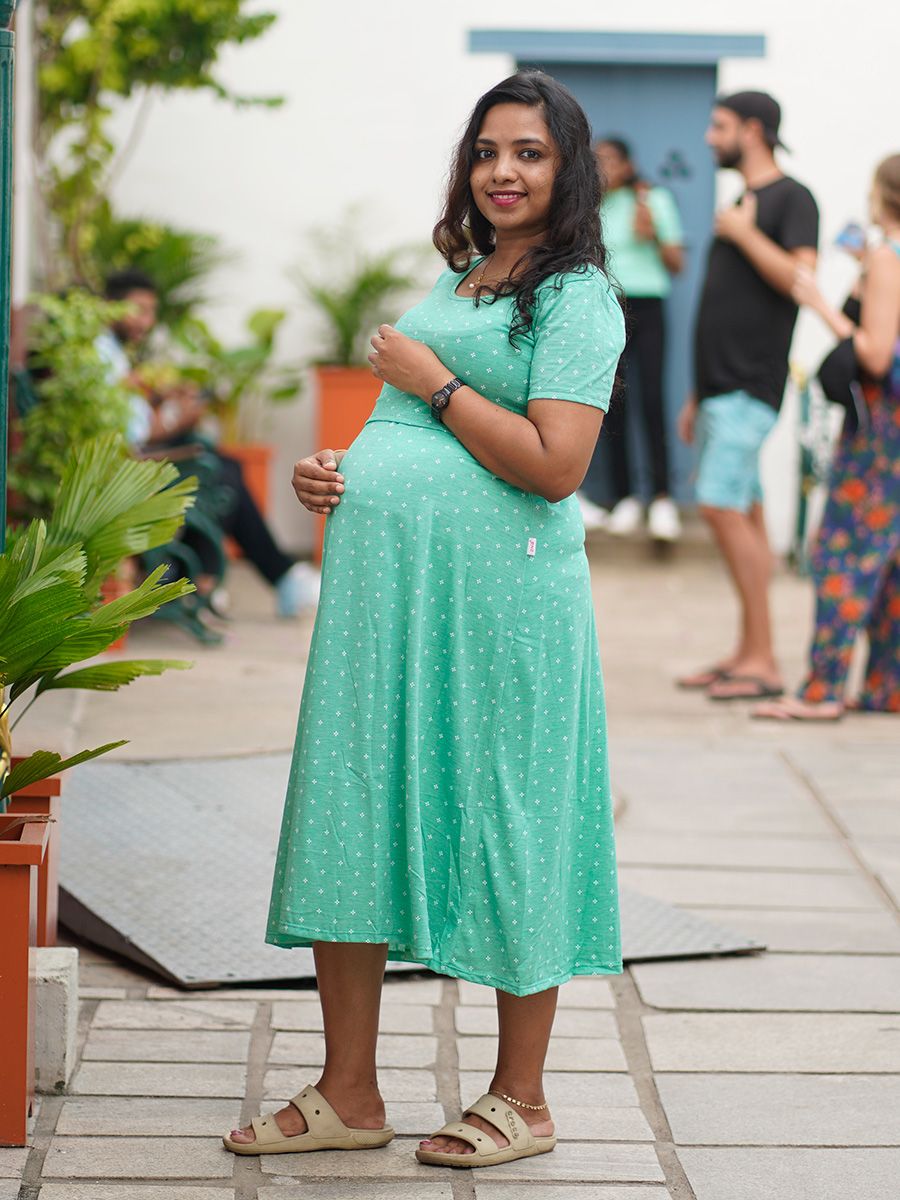 Maternity Short Zipless Dress-  Gilda Green