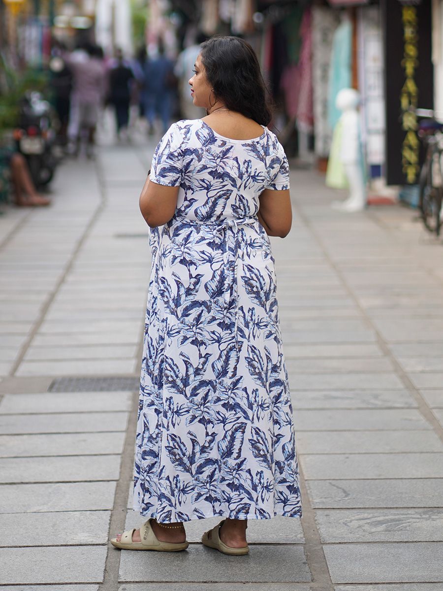 Maternity long Zipless Dress-  Gilda White