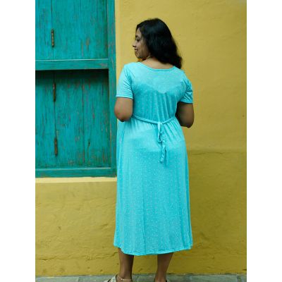 Maternity Short Zipless Dress-  Gilda S Blue