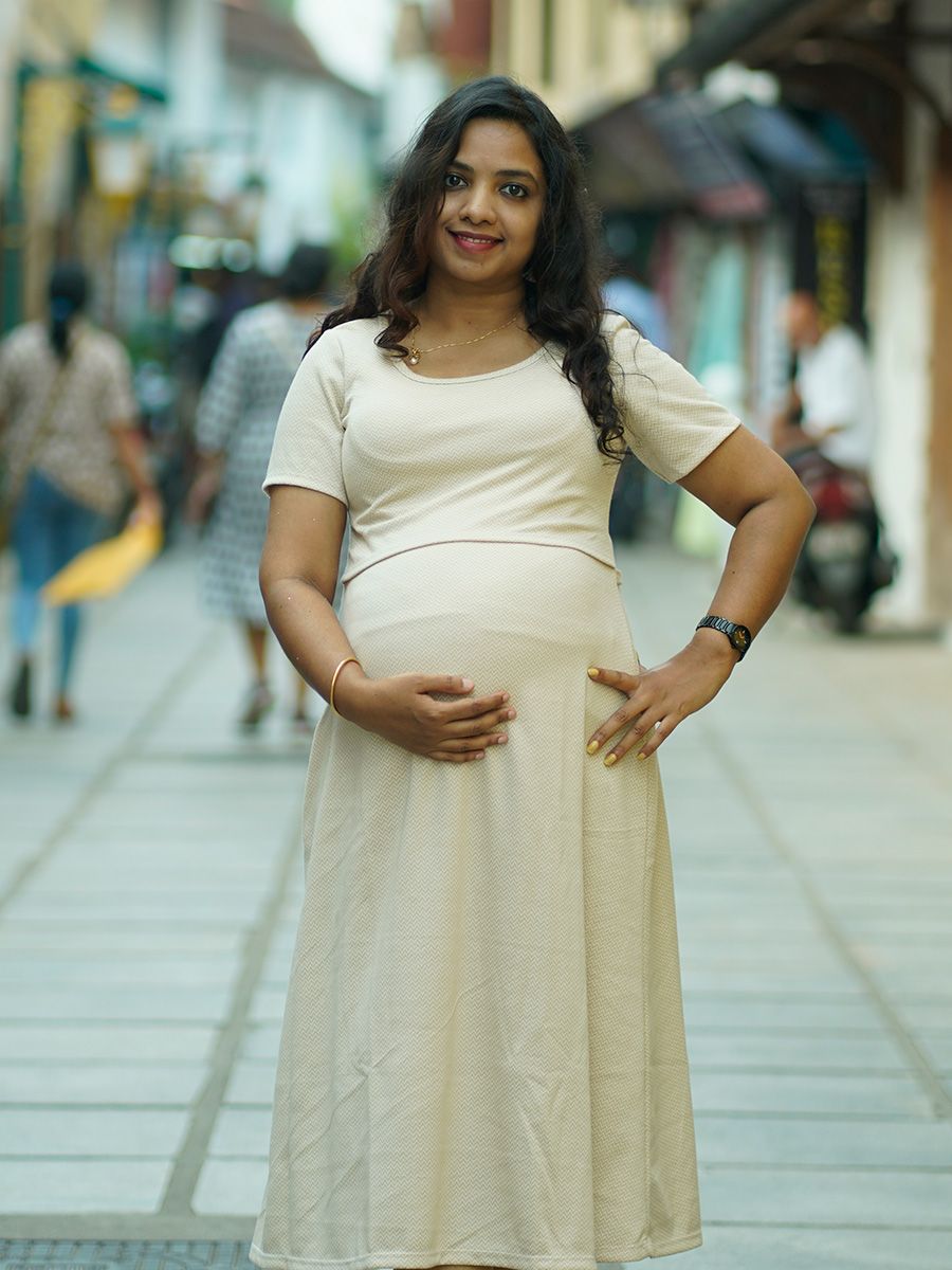 Maternity Short Zipless Dress-  Gilda L Grey