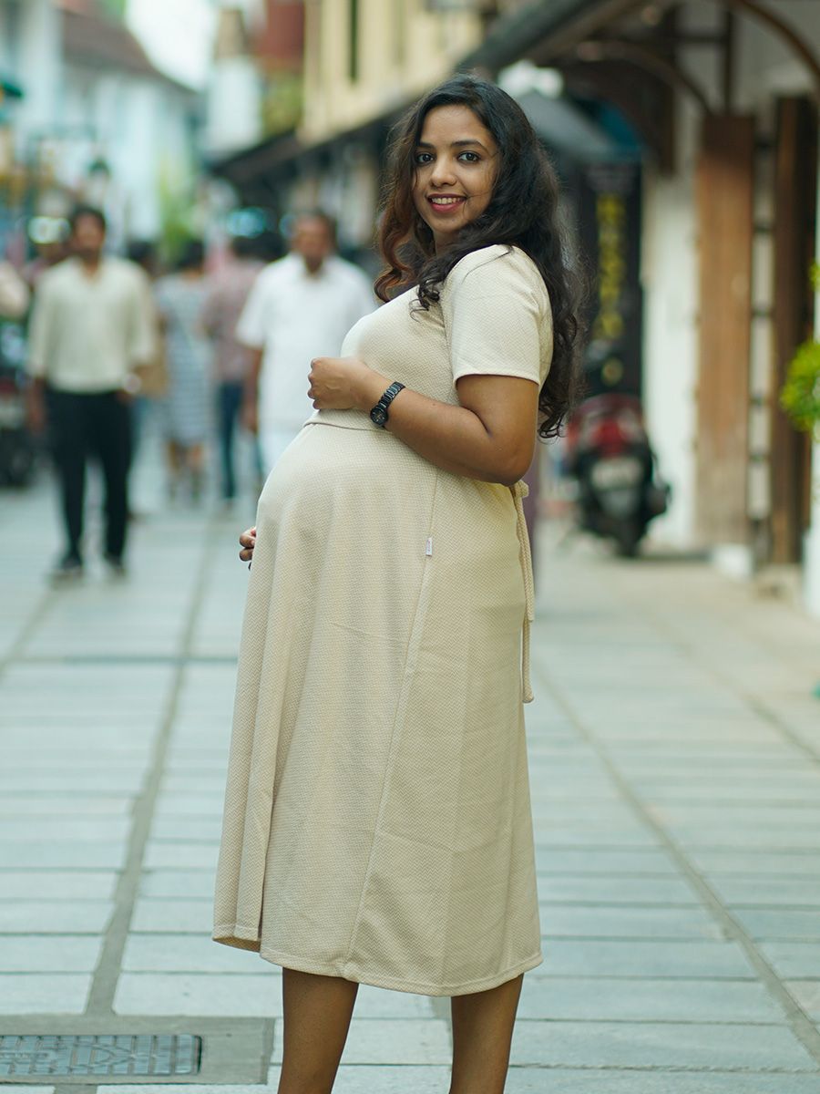 Maternity Short Zipless Dress-  Gilda L Grey