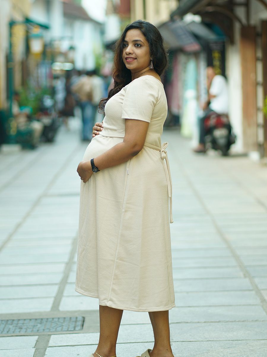 Maternity Short Zipless Dress-  Gilda L Grey