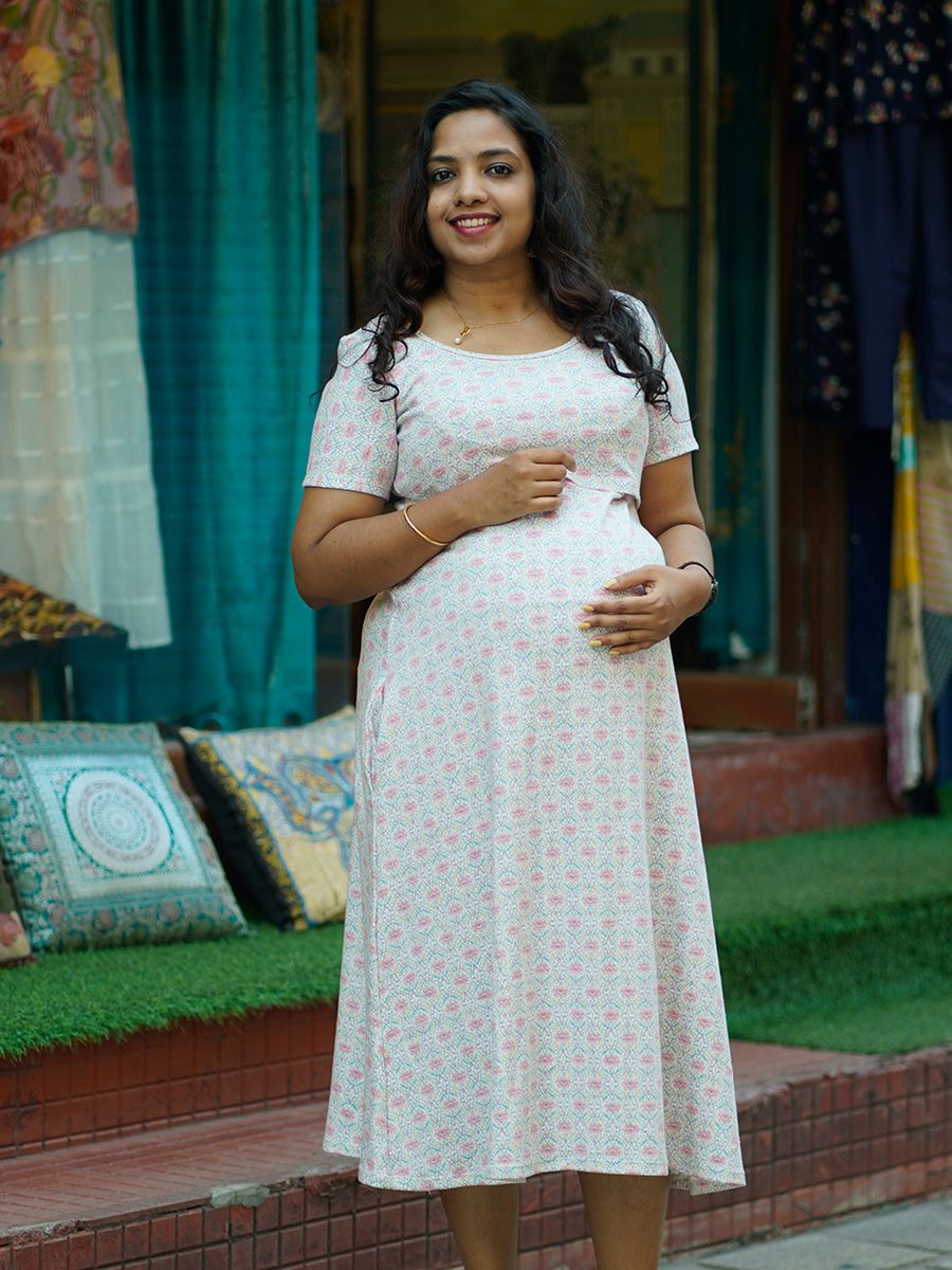 Maternity Short Zipless Dress-  Gilda Ash